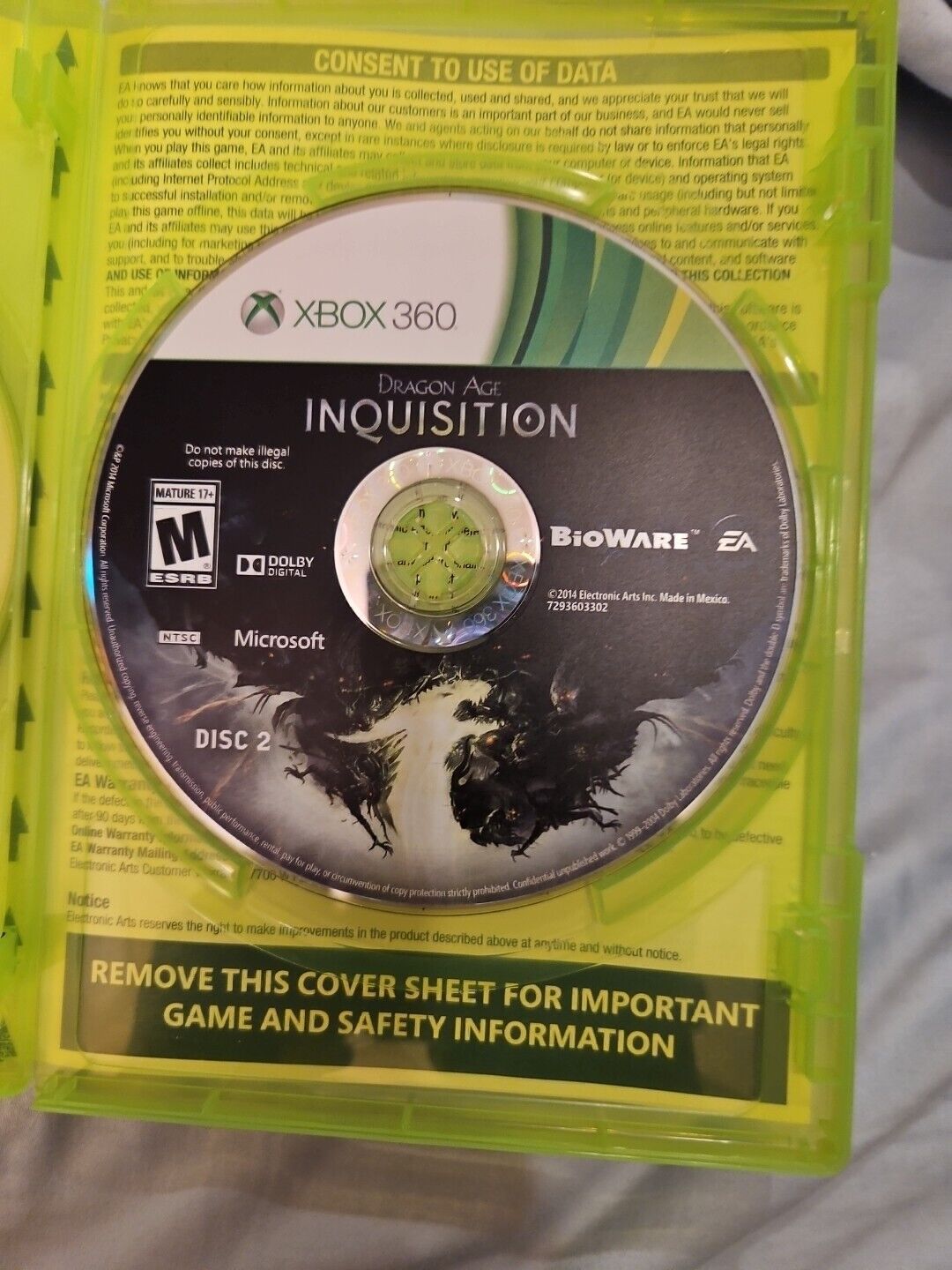 Dragon Age: Inquisition (Microsoft Xbox 360, 2014) Tested