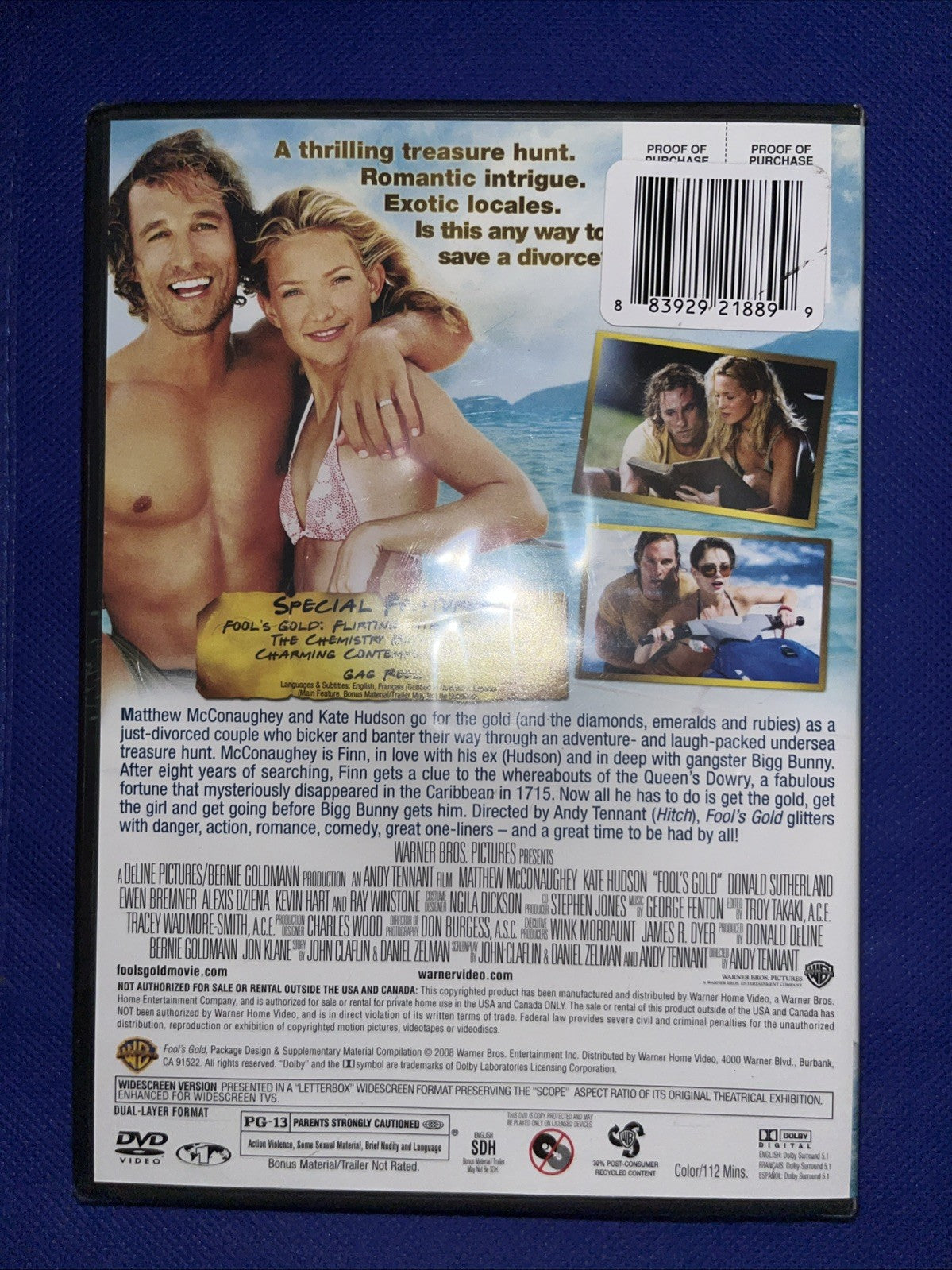 Fool's Gold Widescreen Edition DVD, 2008 PG 13 Brand New Factory Sealed