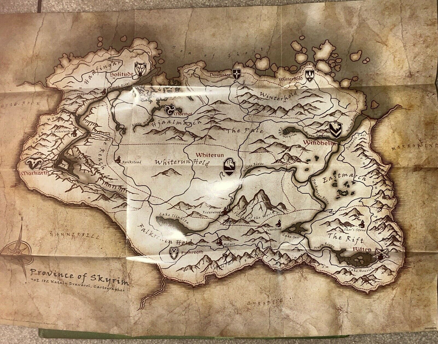 The Elder Scrolls V: Skyrim (Microsoft Xbox 360, 2011) With Manual And Map