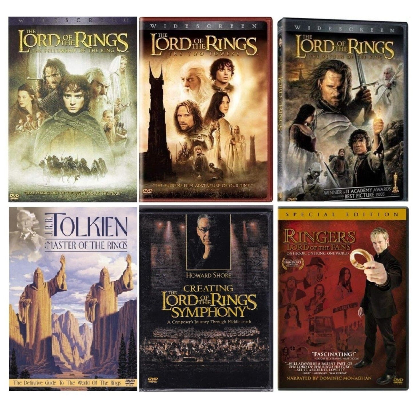 Lord of the Rings Trilogy (DVD) 9-Disc Set - with "Ringers" "Symphony" "Tolkien"