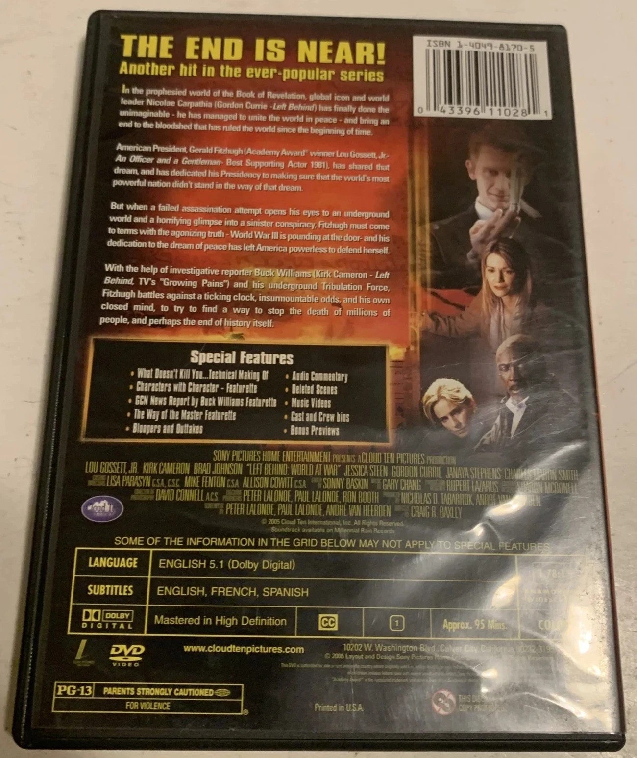 LEFT BEHIND 3: WORLD AT WAR (DVD 2005 WS) RAPTURE testeD