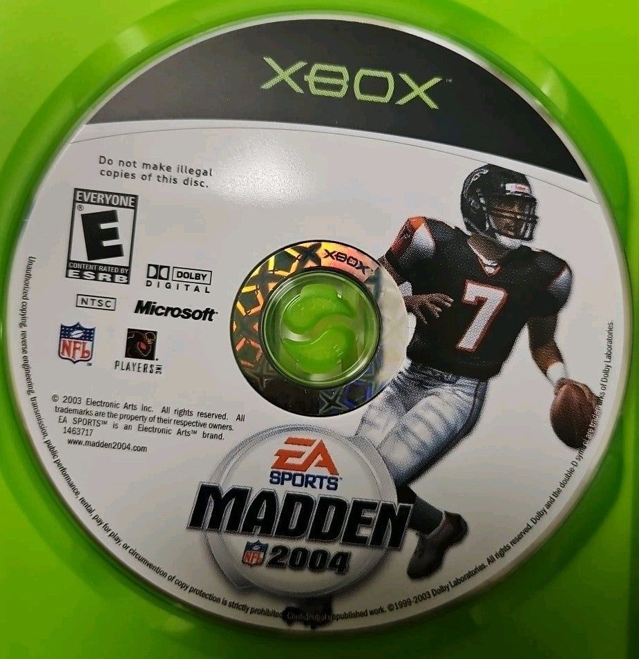 Madden NFL 2004 (Xbox, 2003) Tested. No Scratches. New Case