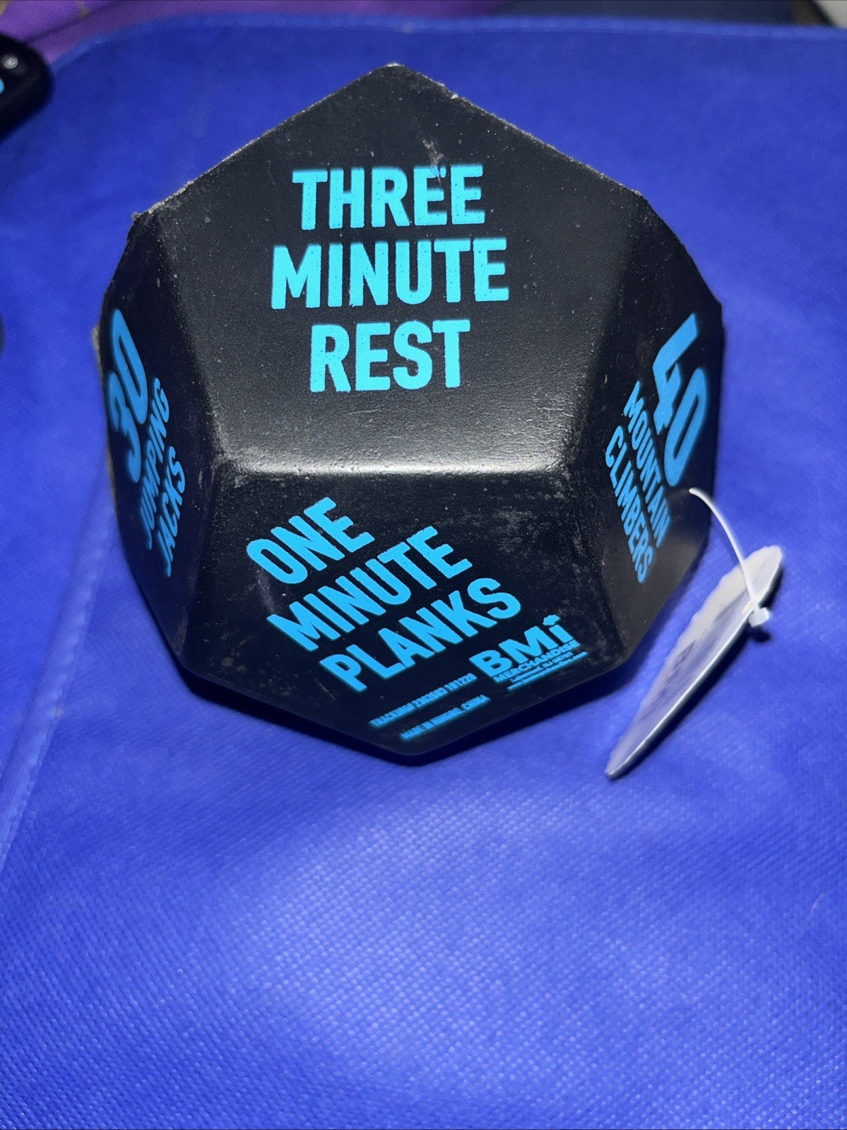 Pink 12-Sided Fitness Dice For Home Gym Burpees Lunges