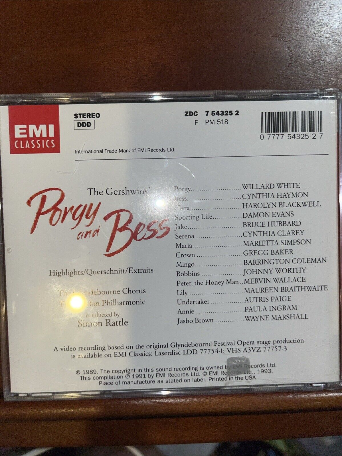 PORGY AND BESS - Simon Rattle Highlights CD