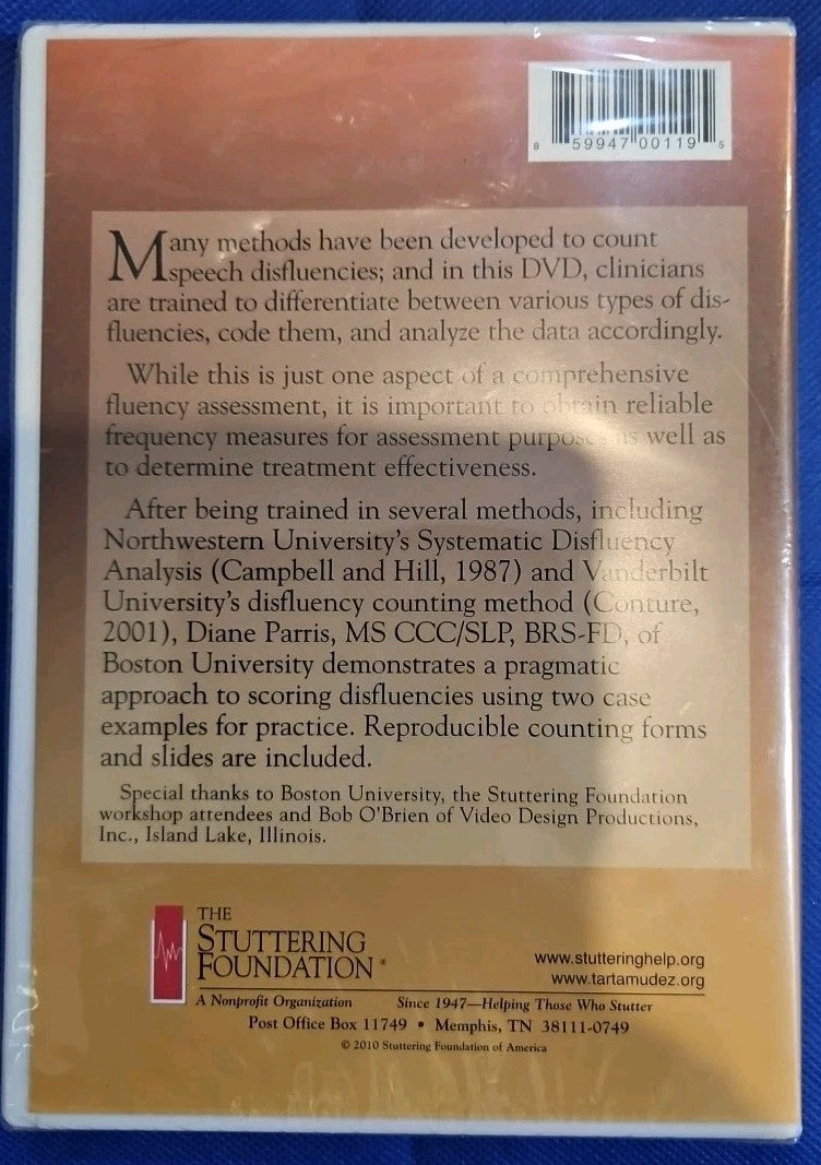 NEW Scoring Disfluencies (DVD) Diane Parris count speech