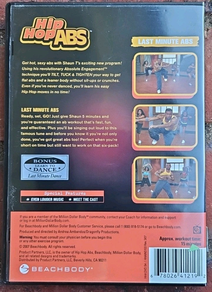 Hip Hop Abs Last Minute Abs DVD Exercise Fitness Brand New Sealed Free Shipping