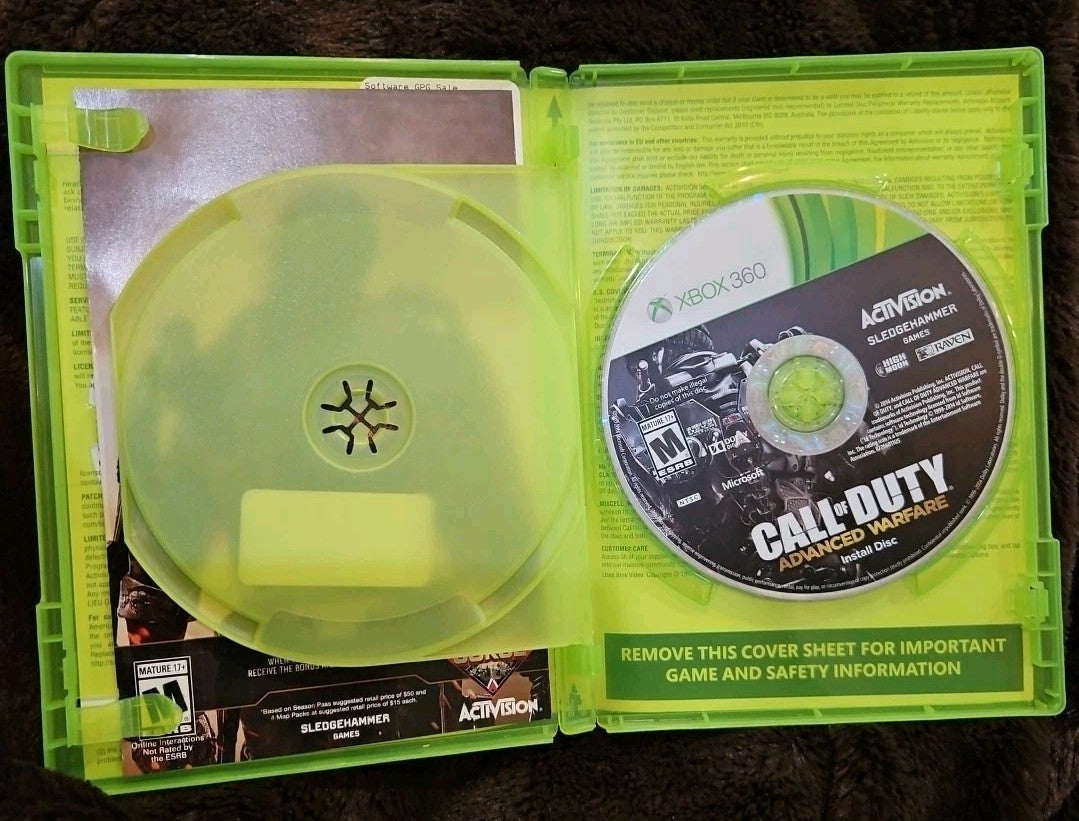 Call of Duty: Advanced Warfare (Xbox 360) Install Disc, Case, Artwork. No Game