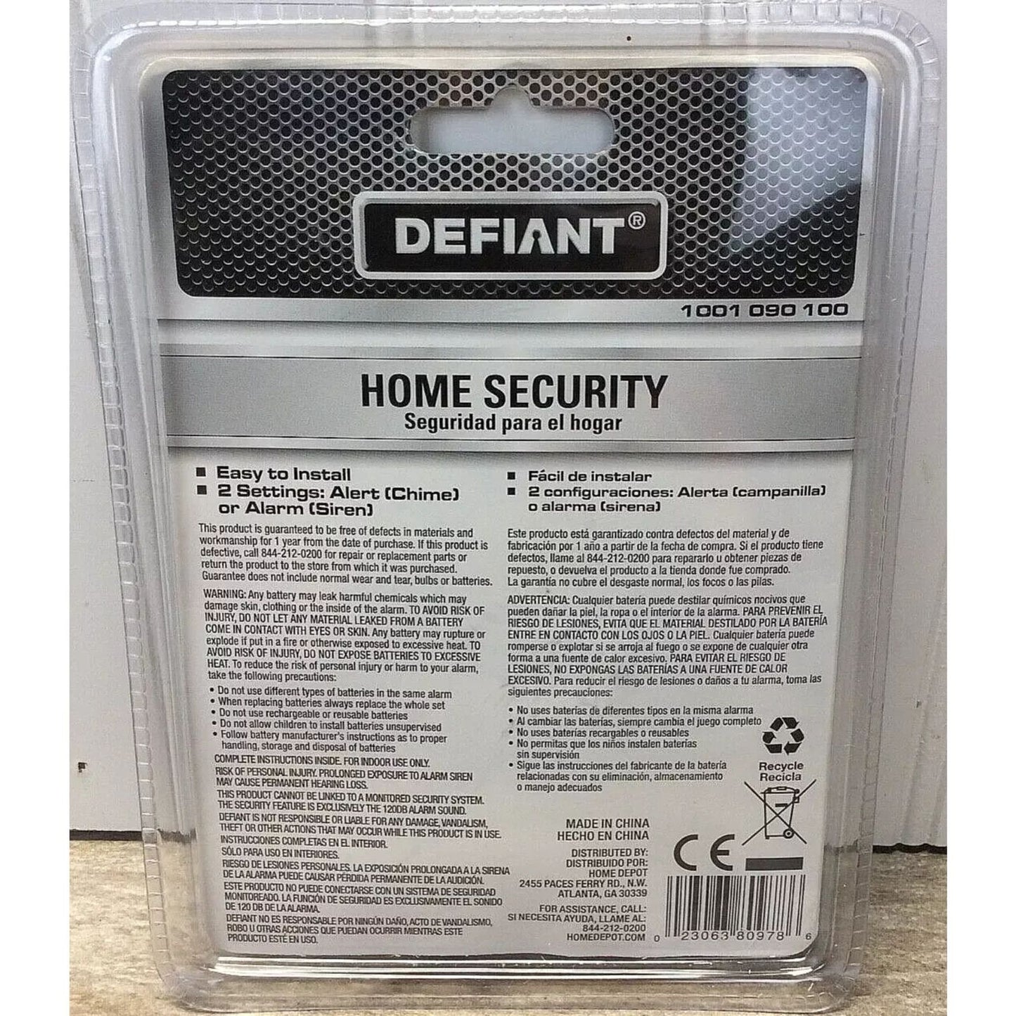 Defiant Home Security Door or Window Alarm 120dB New