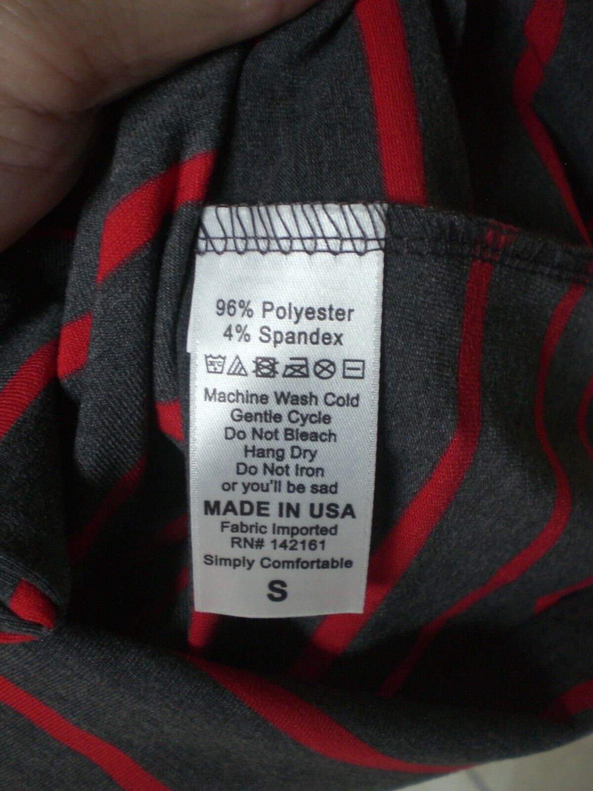 NWT LuLaRoe Gray Red Stripes GiGi Shirt Top Blouse SMALL