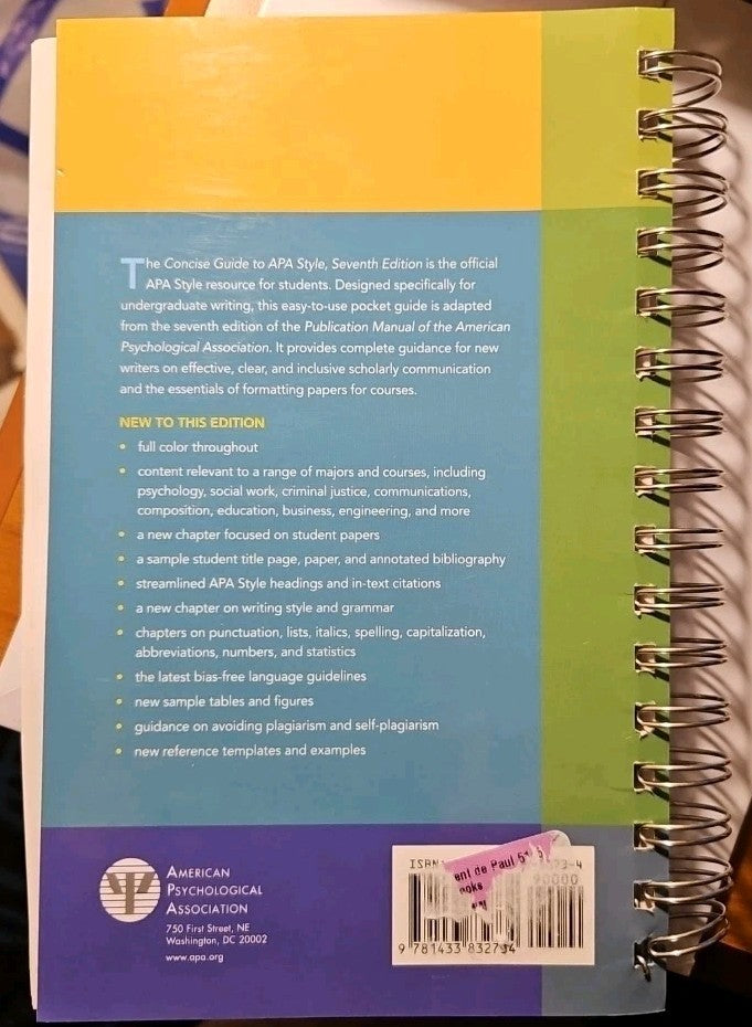 Concise Guide to APA Style : 7th Edition (OFFICIAL) by American Psychological...