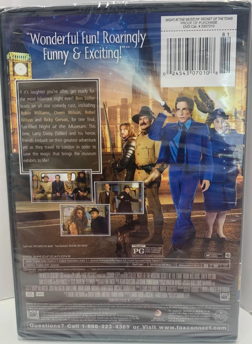Night At the Museum: Secret of the Tomb (DVD, 2015) NEW
