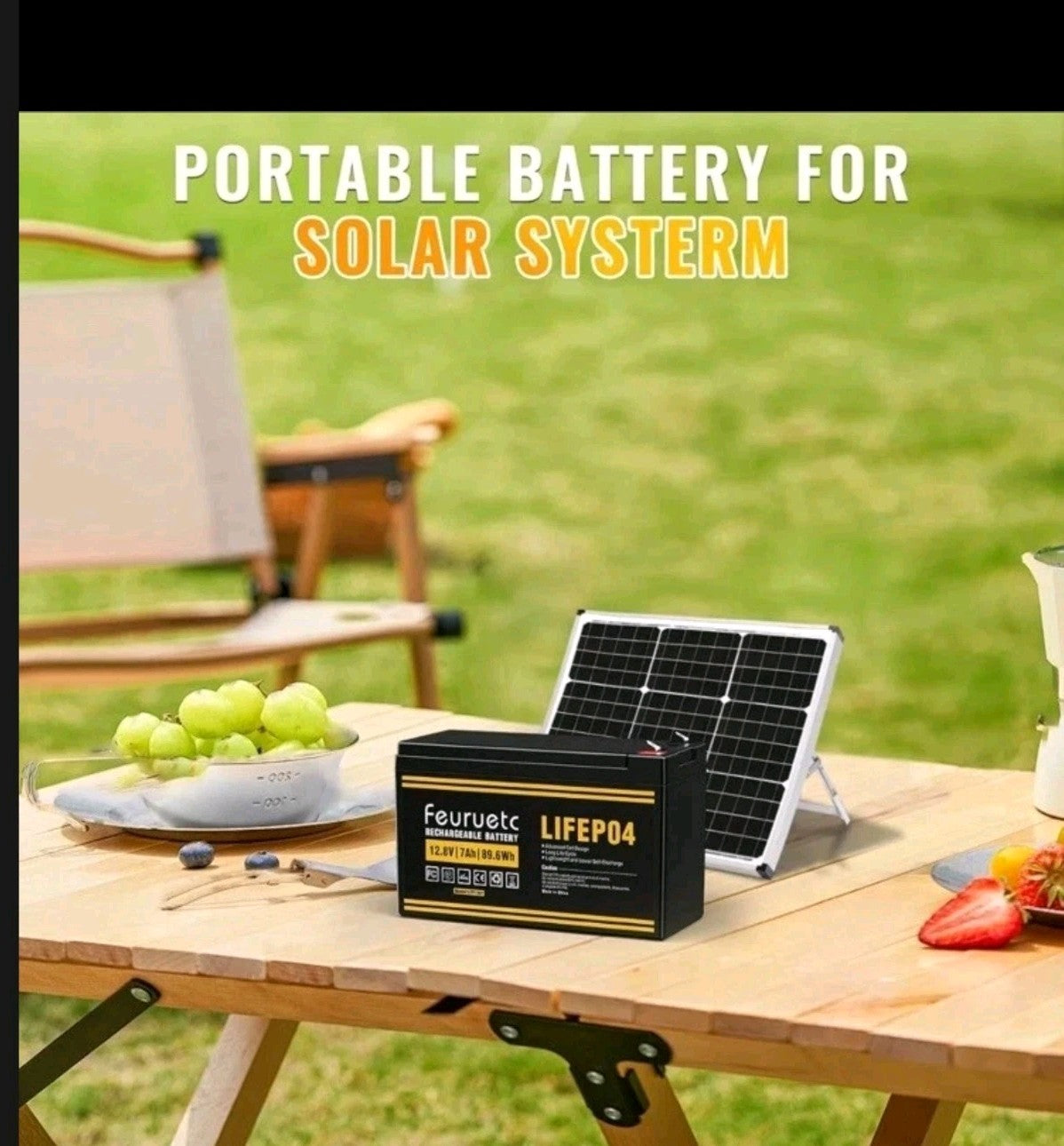 12V 7Ah LiFePO4 Battery 7A BMS 89.6Wh