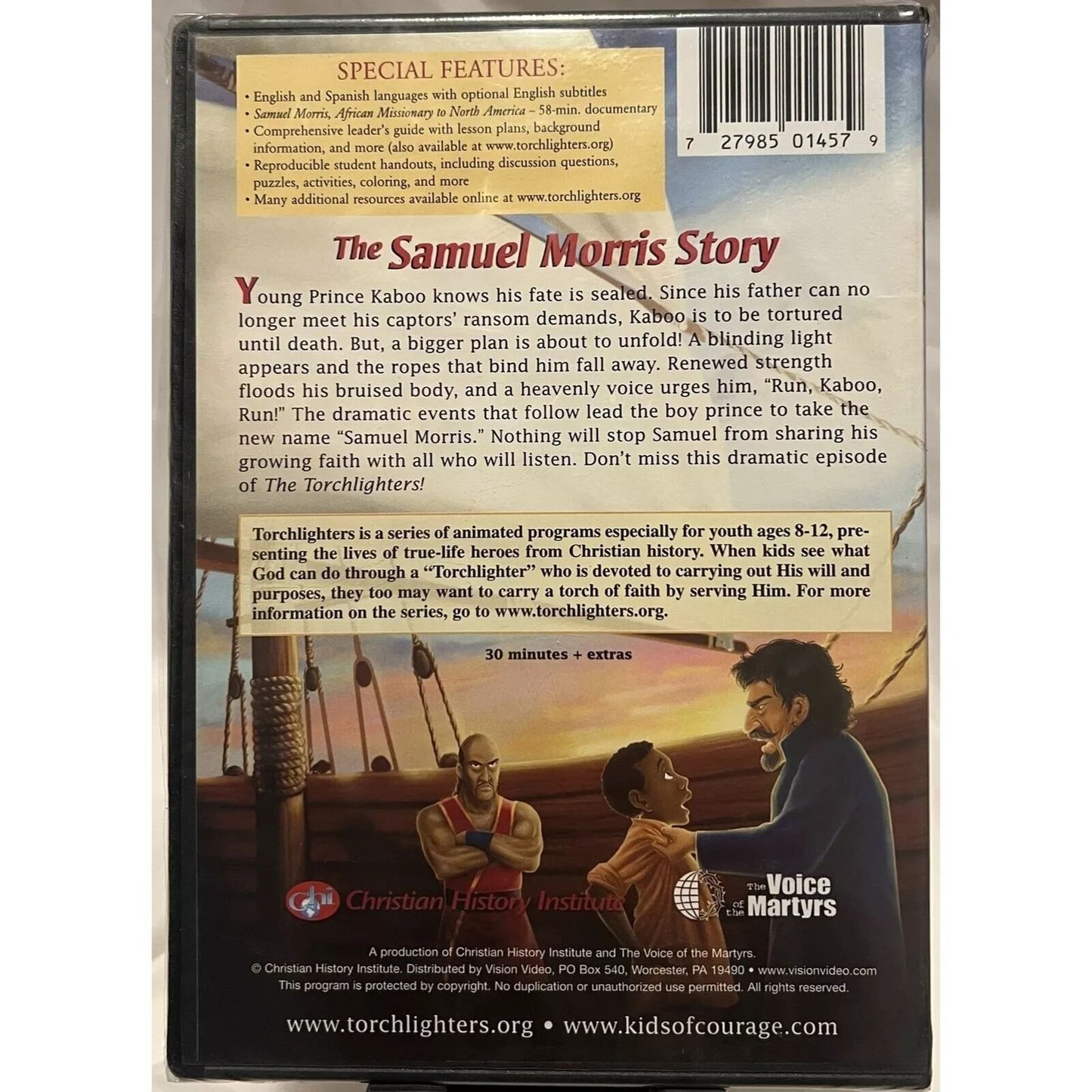 The Torchlighters Heroes of the Faith: The Samuel Morris Storey (DVD) Brand New