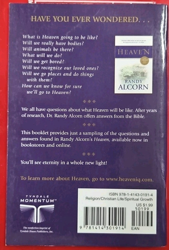 Heaven : Biblical Answers to Common Questions by Randy Alcorn (2004, Trade...