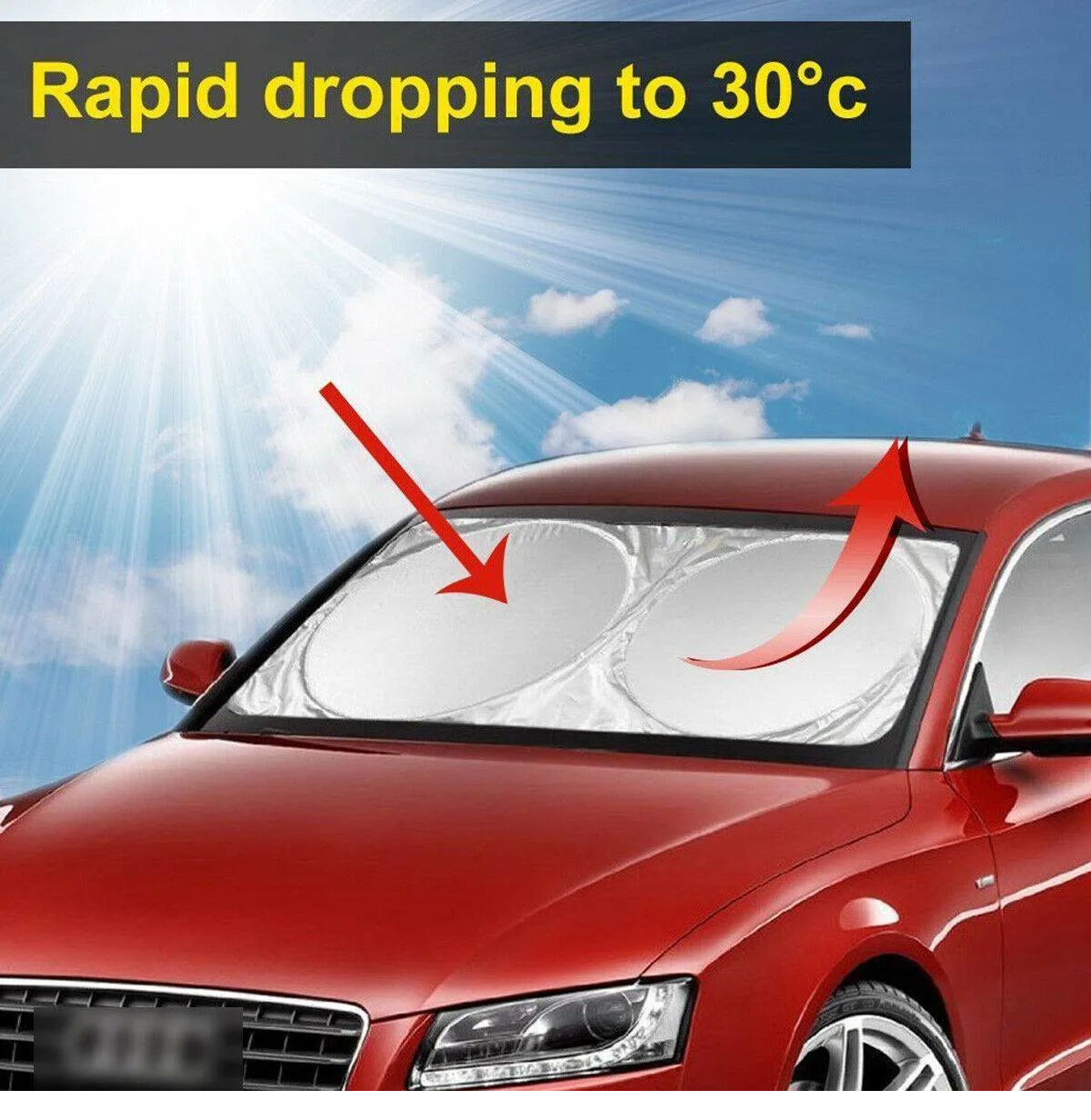 Indoor / Outdoor Car Truck Van Large Windshield Foldable Window Visor
