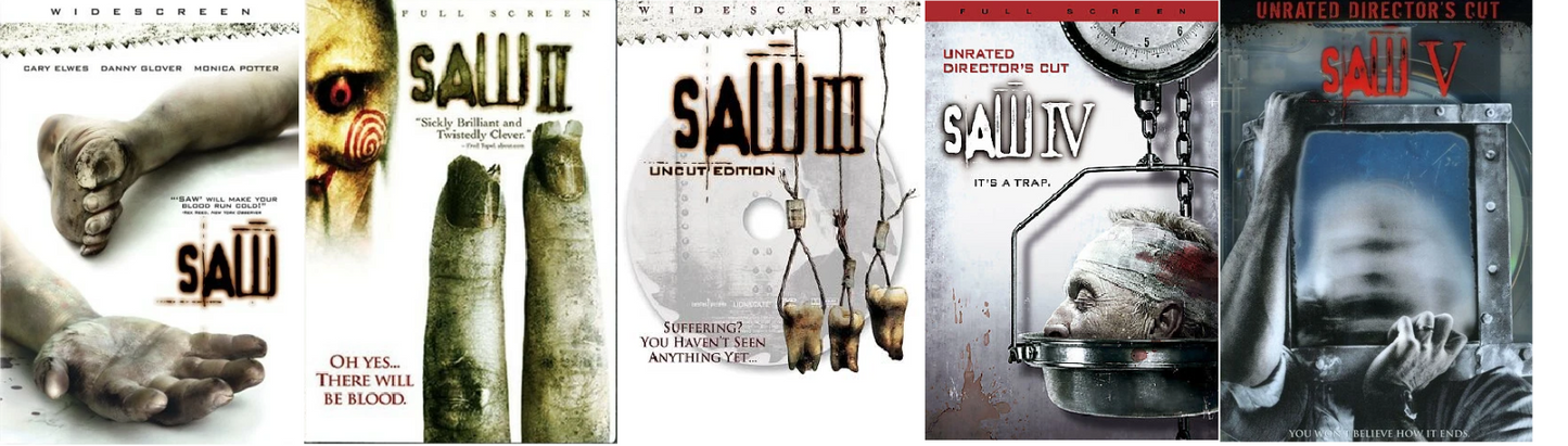 SAW: Collector Set, Uncut 1-5 DVD Set - Tested
