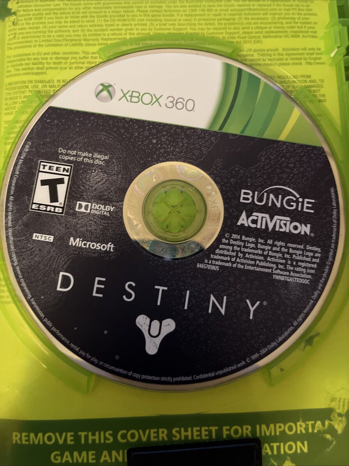 Destiny - Xbox 360. New Case. Damaged Artwork. Tested. No Scratches.