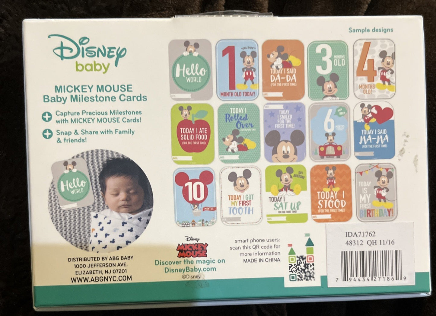 Disney Mickey Mouse First Year Baby Milestone Cards New / Open Box
