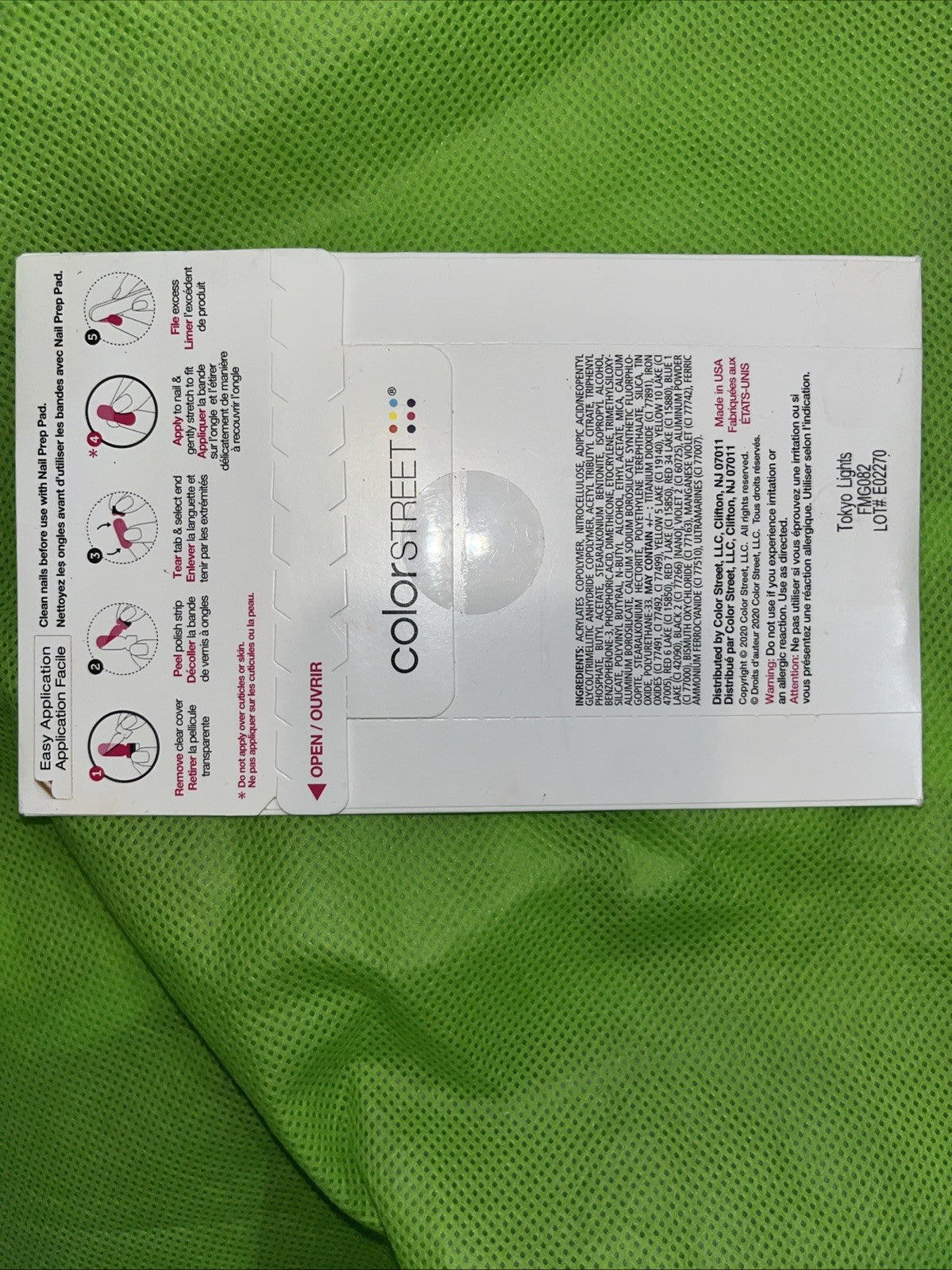 Color Street Pack Tokyo Lights 100% Real Nail Polish Strips.