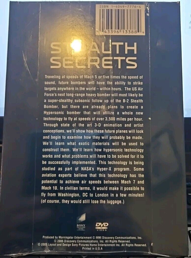 Military Channel Stealth Secrets (DVD) In Original Sleeve