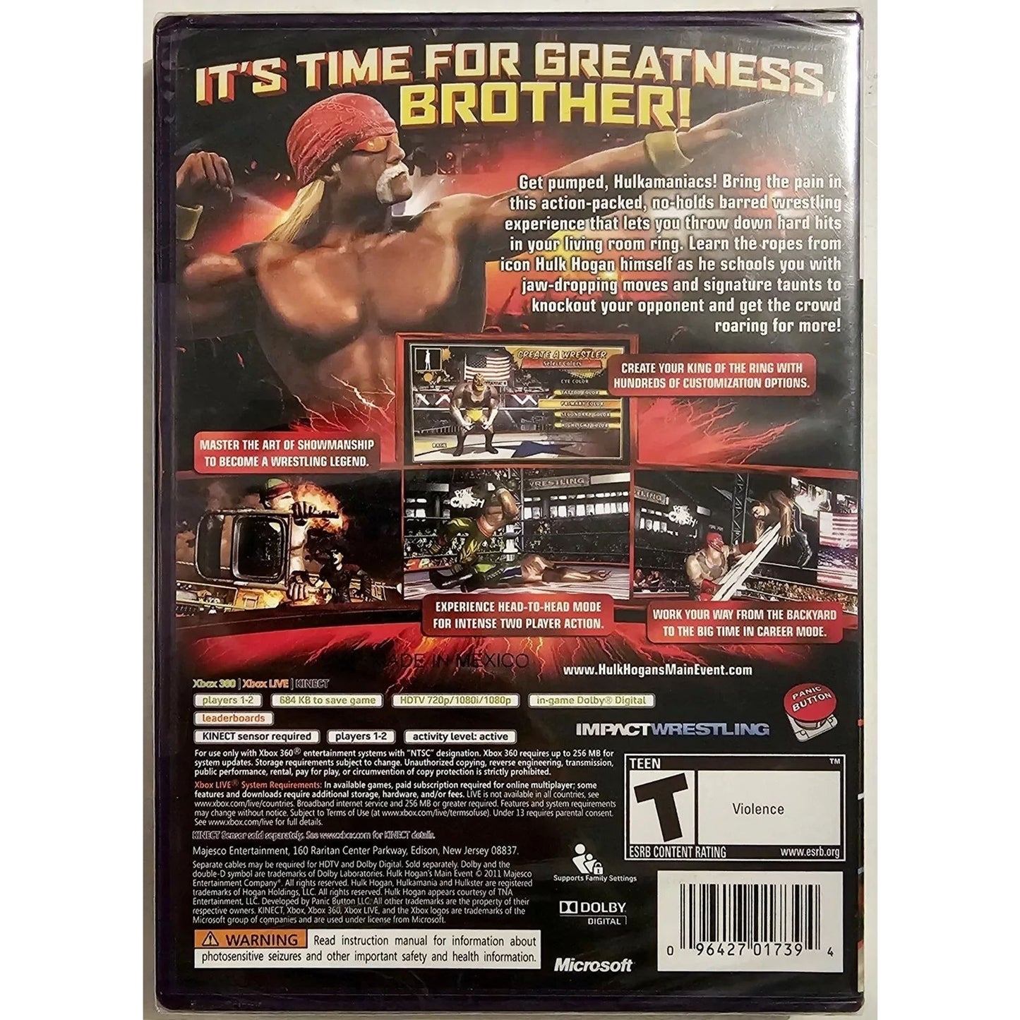 Hulk Hogan's Main Event (XBOX 360) Factory Sealed
