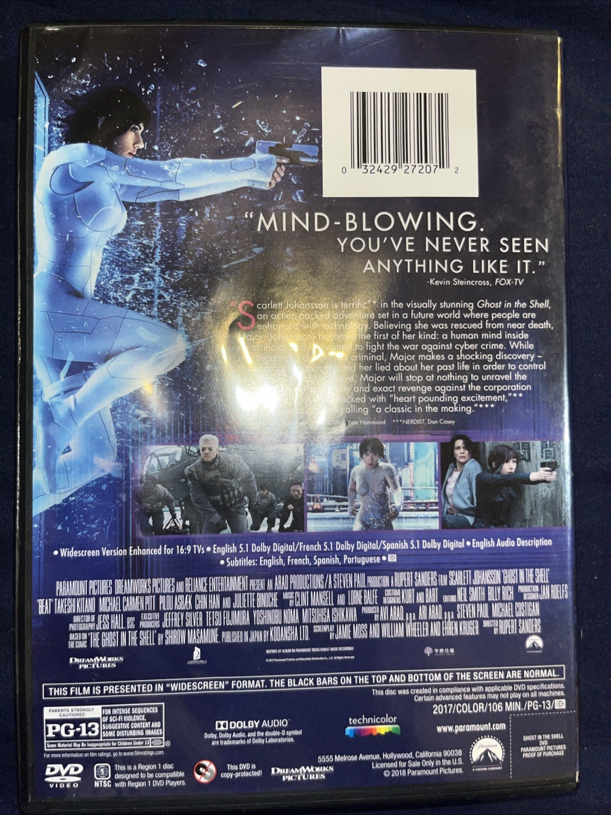 Ghost In The Shell (DVD, 2017) Scarlett Johansson. Previously Viewed ~~SEALED~~