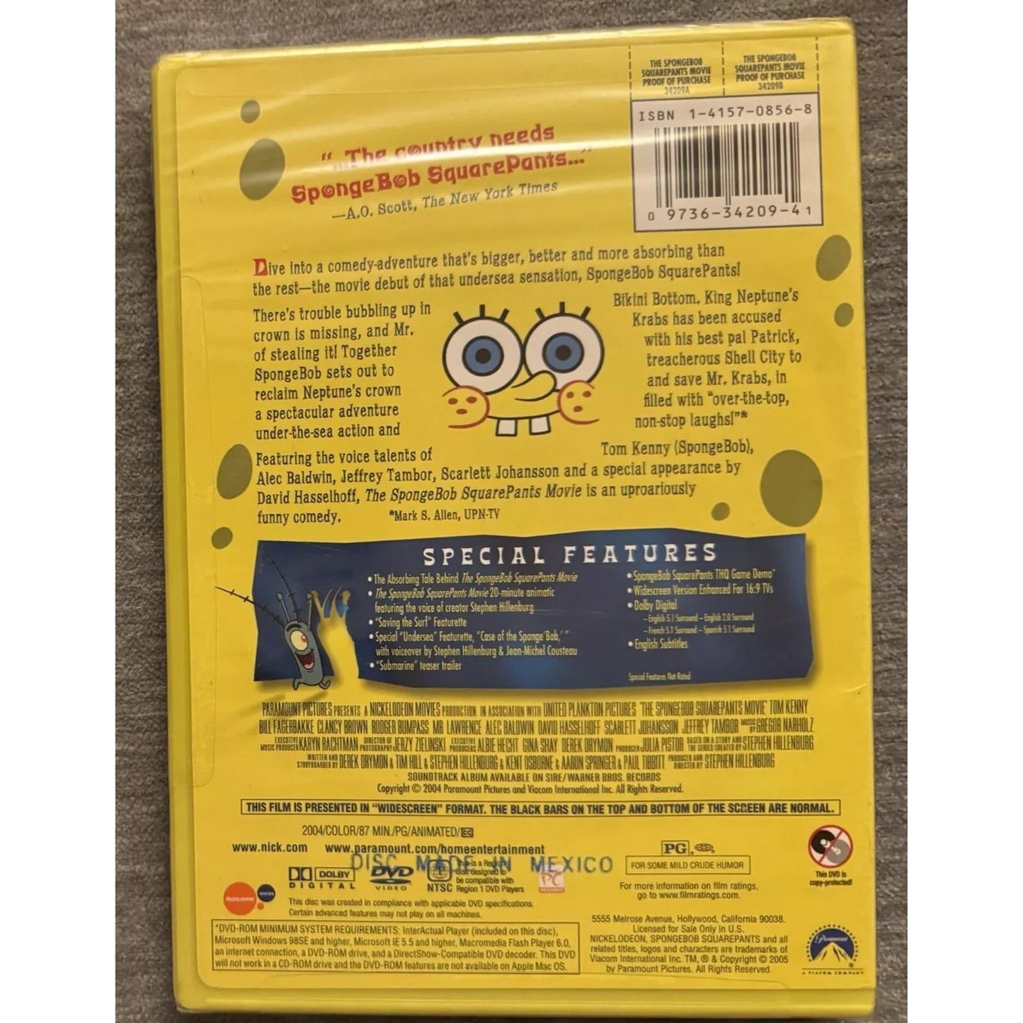 The SpongeBob Squarepants Movie (DVD) Brand New Sealed