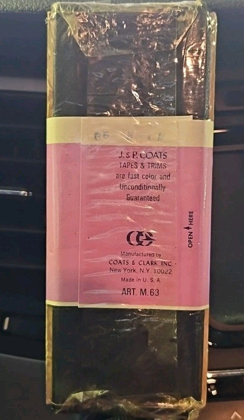 Black Hem Facing J&P Coats 100% Cotton 2" X 3yds