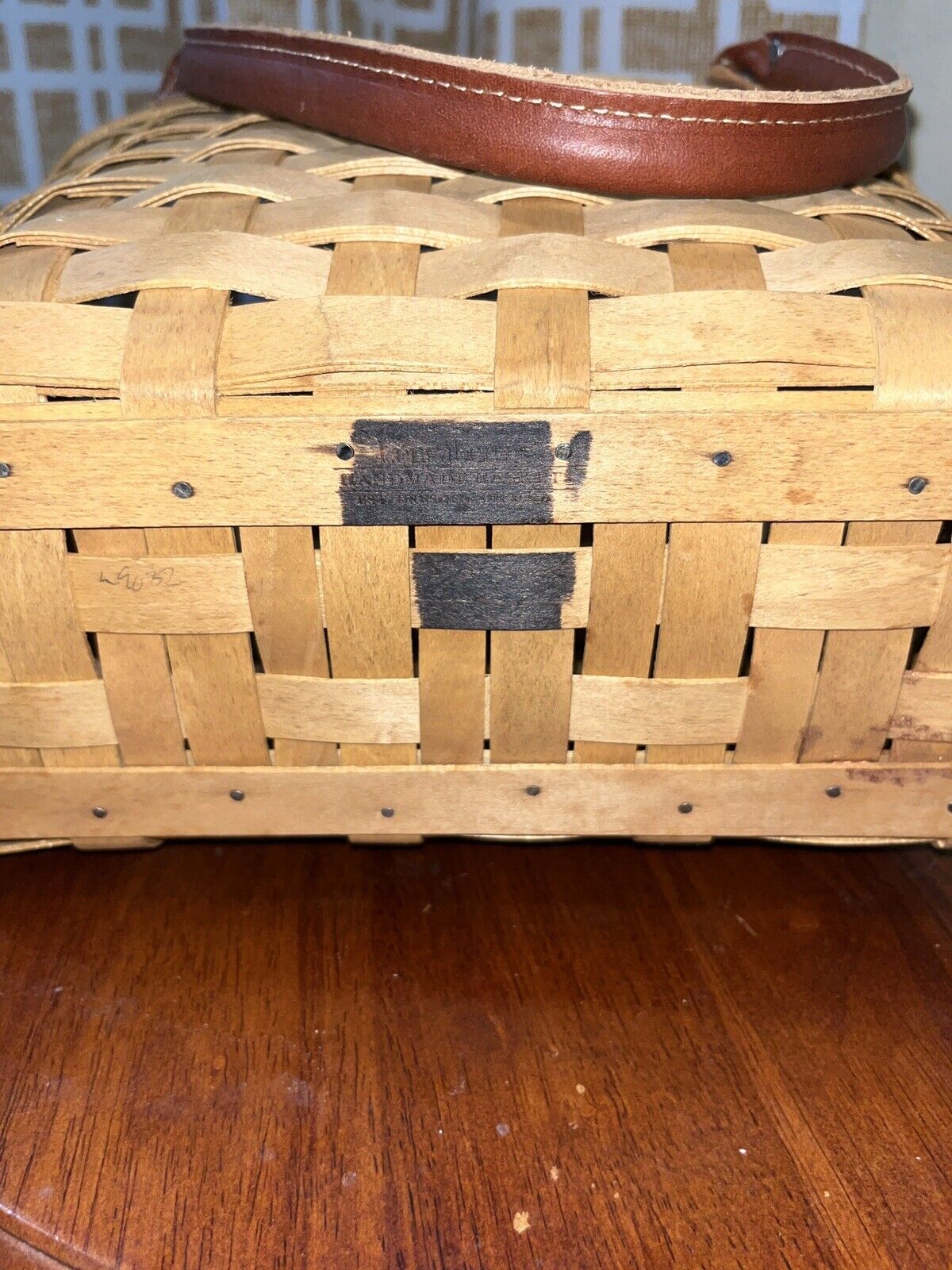 Long Burger Basket With Leather Handles