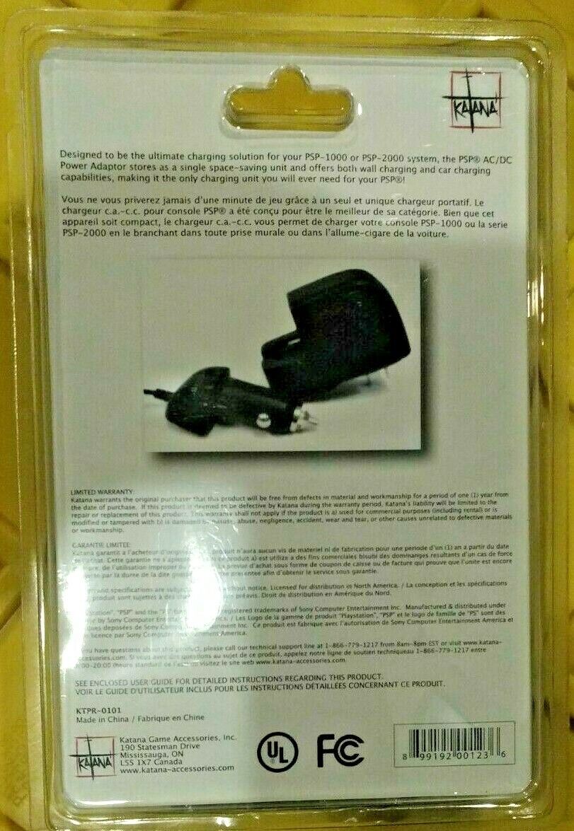 Playstation Portable (PSP) Katana AC/DC Power Adaptor KTPR-0101 - Brand New