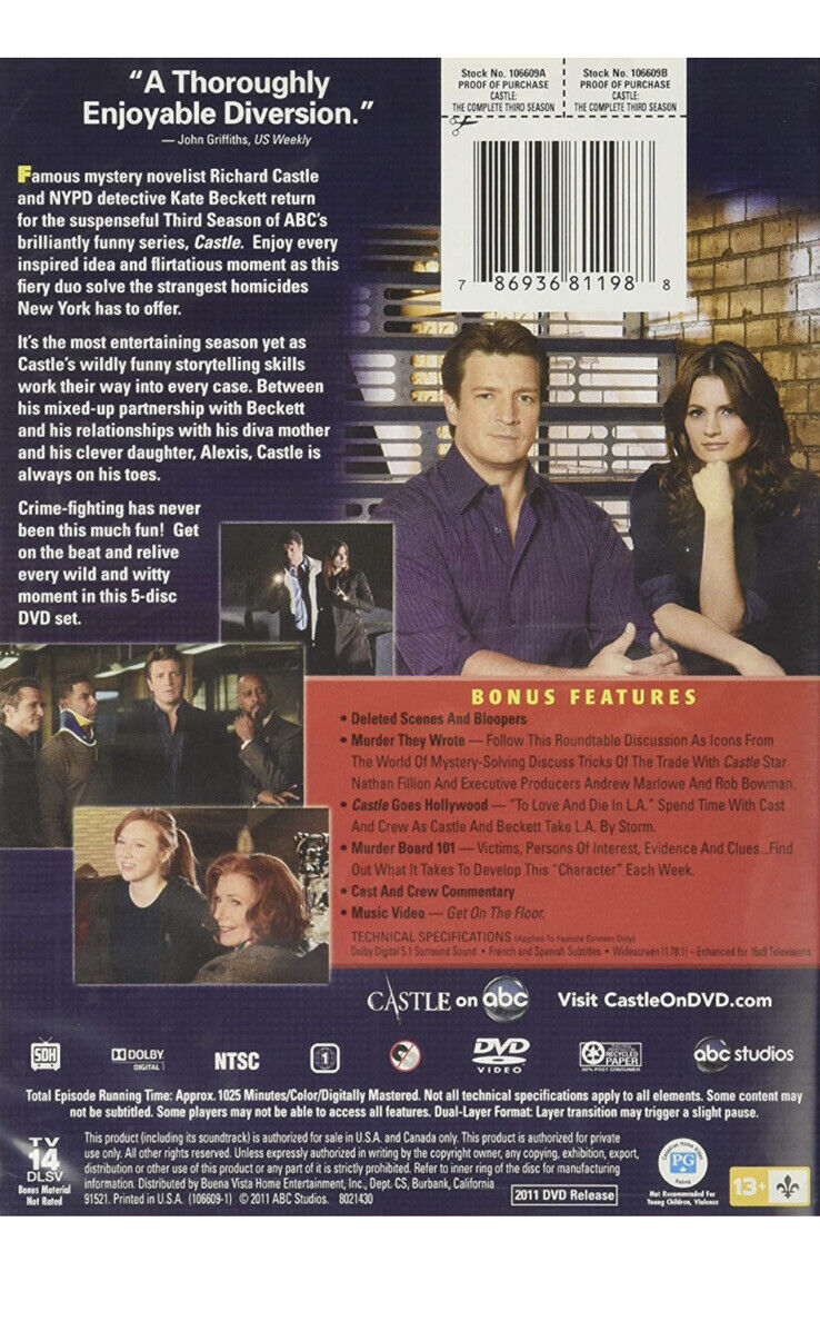 Castle: The Complete Third Season, DVD, Stana Katic, Nathan Fillion