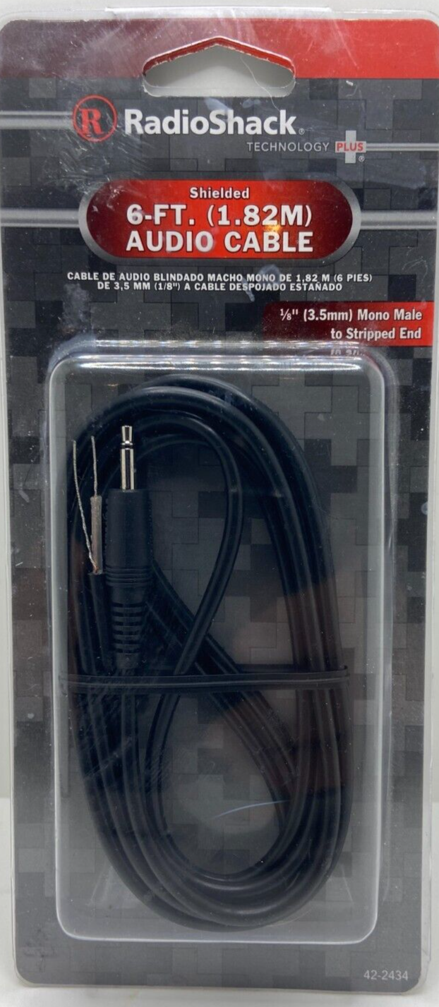 Radio Shack 422434 6FT AudioShieldedCable 1/8in mono M toStrip ends