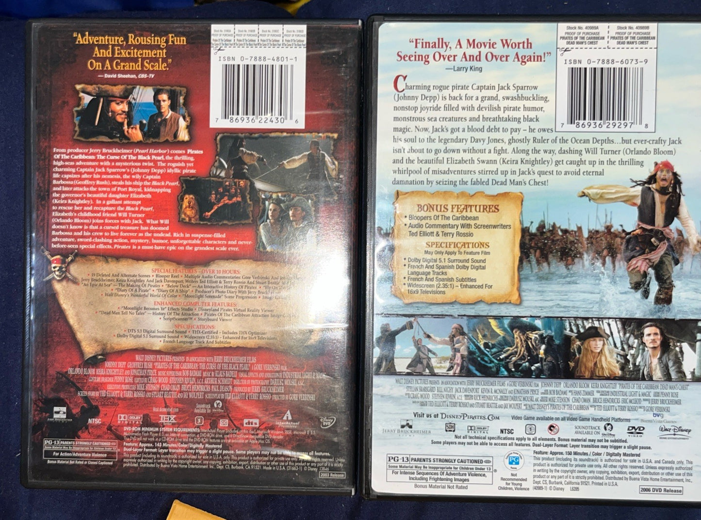Pirates Of The Caribbean: Curse Of The Black Pearl + Dead Man’s Chest (DVD)
