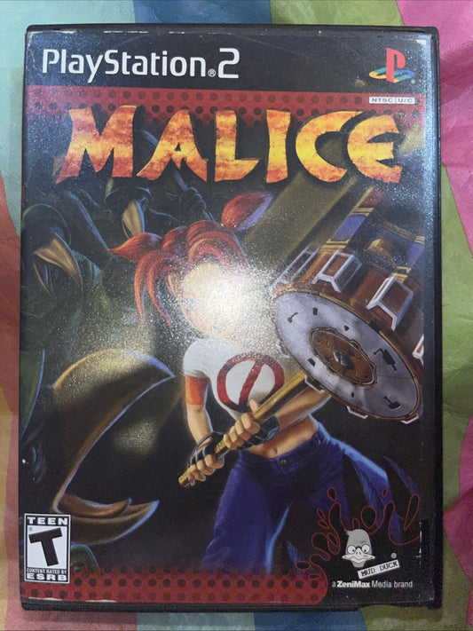 Malice (PS2) Tested. No Scratches. Blockbuster Case