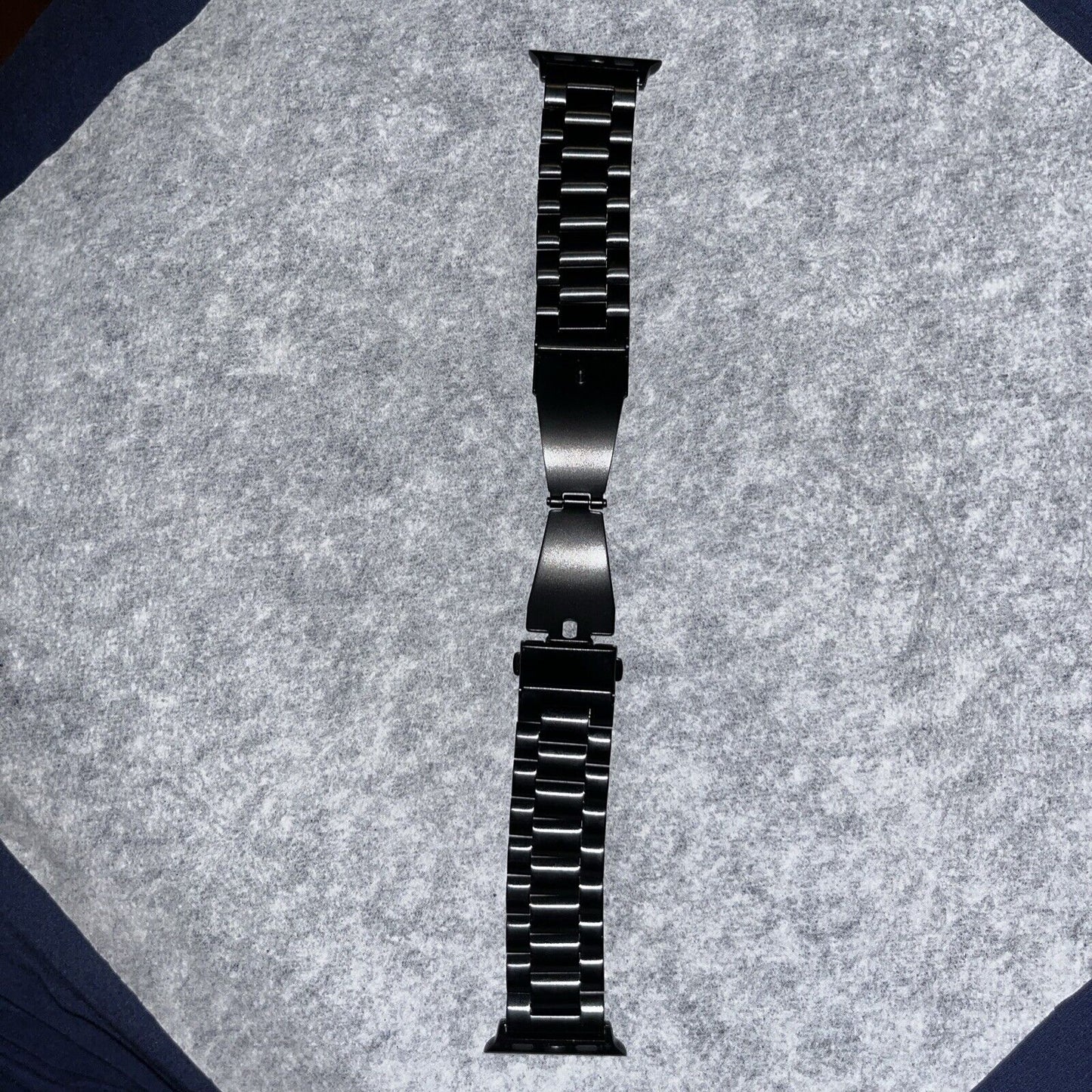 F.G. Black Apple Watch Band w/ Hinge Clasp. 38/40/41mm Series 4,5,6,7,8,9 & SE