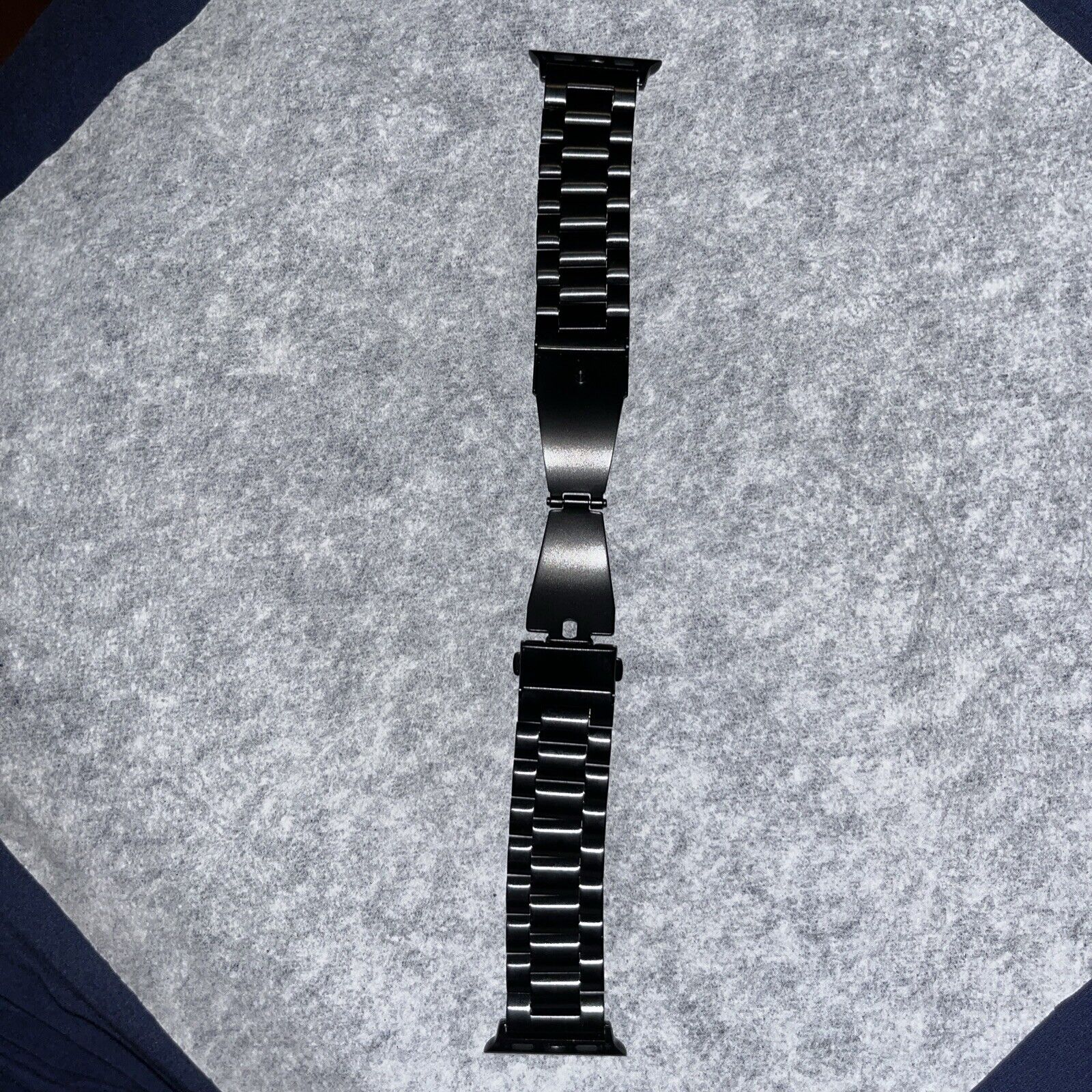 F.G. Black Apple Watch Band w/ Hinge Clasp. 38/40/41mm Series 4,5,6,7,8,9 & SE