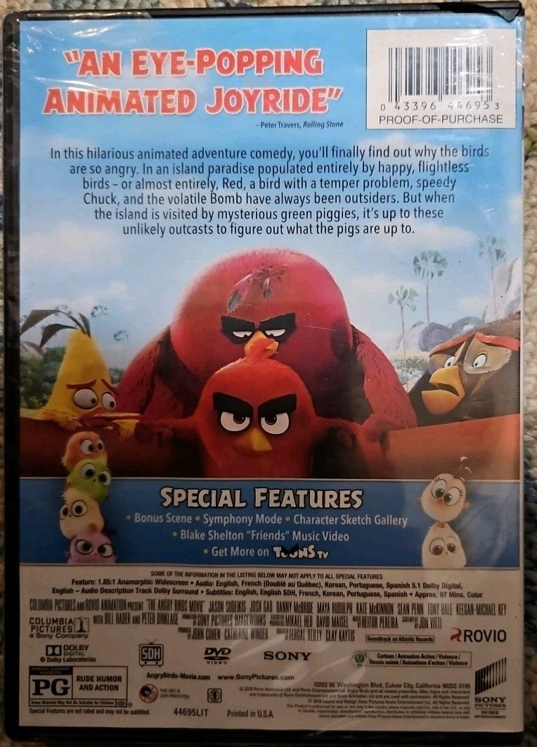 The Angry Birds Movie (DVD, 2016) New Sealed