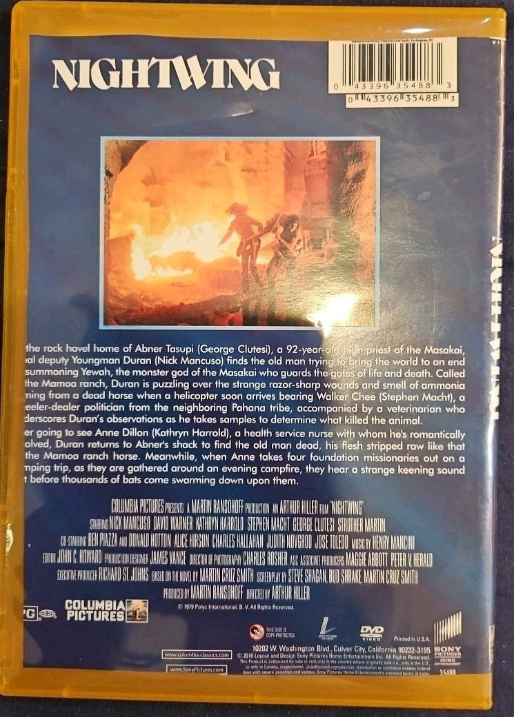 Nightwing (DVD, 1979) Slm Case.  Cropped Sleeve