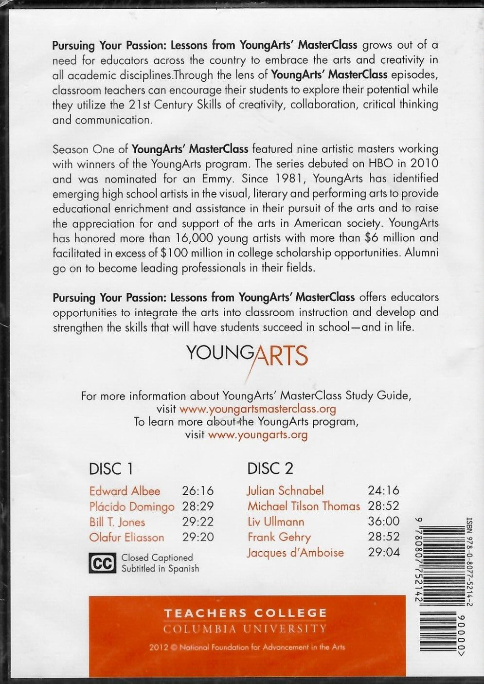 Pursuing Your Passion; Lessons From Youngarts' Masterclass [DVD]