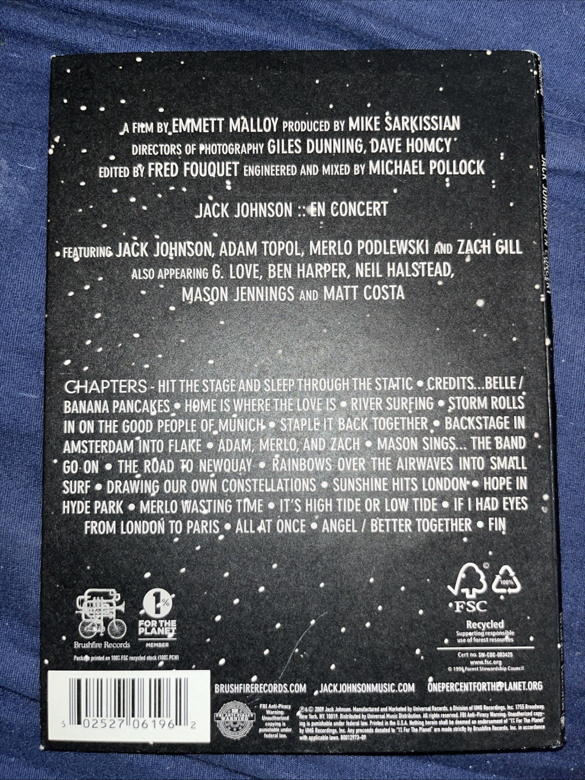 En Concert (DVD, 2008) Jack Johnson