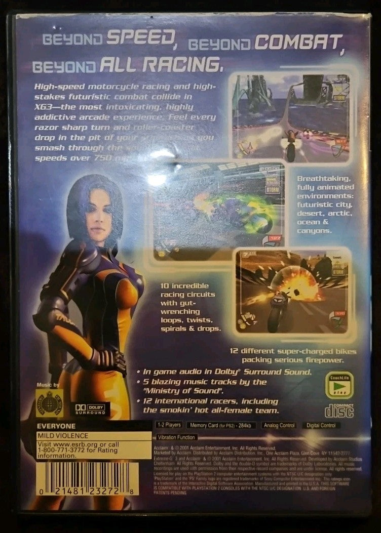 XGIII: Extreme G Racing (PS2) No Game. Case + Artwork + Manual ONLY