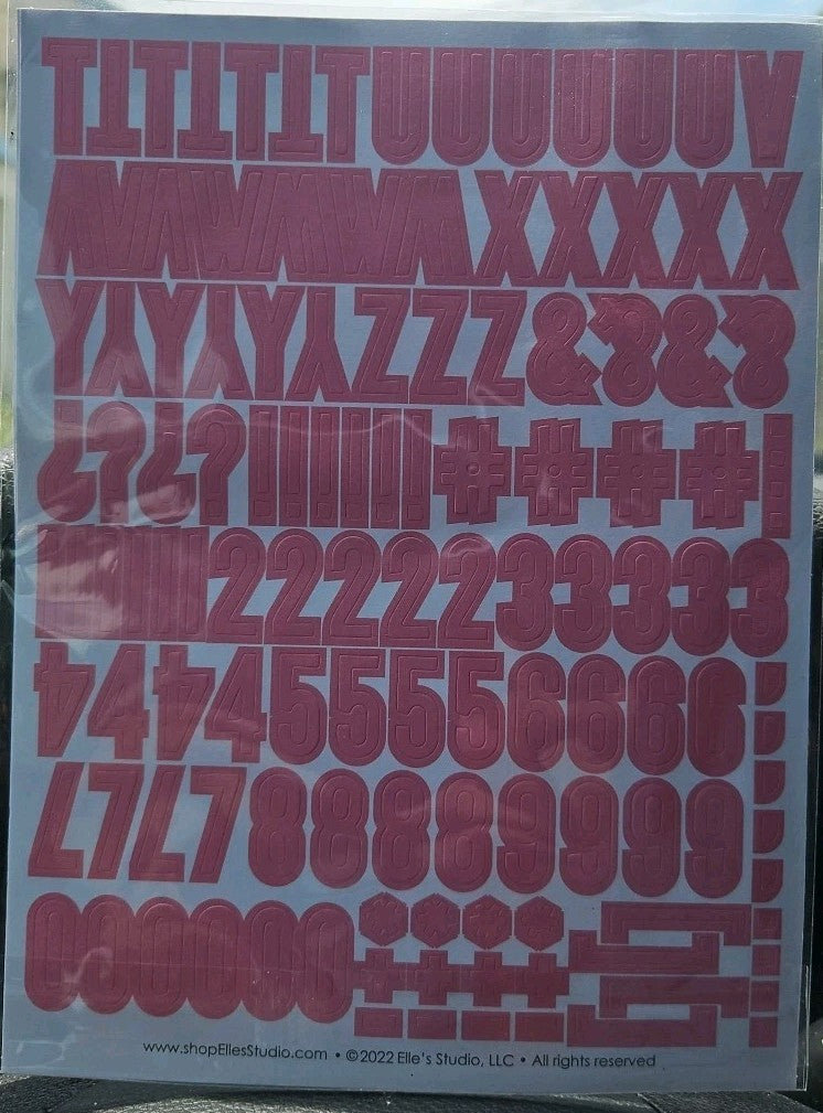 Elle's Studio Peach Color Puffy Alphabet Numbers Symbol Stickers 113PC Scrapbook