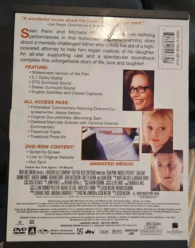 I am Sam (DVD, 2001)  Tested. No Scrattches