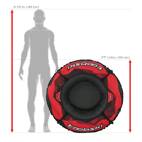 Toobski Snow/Ski Tube Sledding / Skiing Heavy Duty Black & Red NIB Retails $198