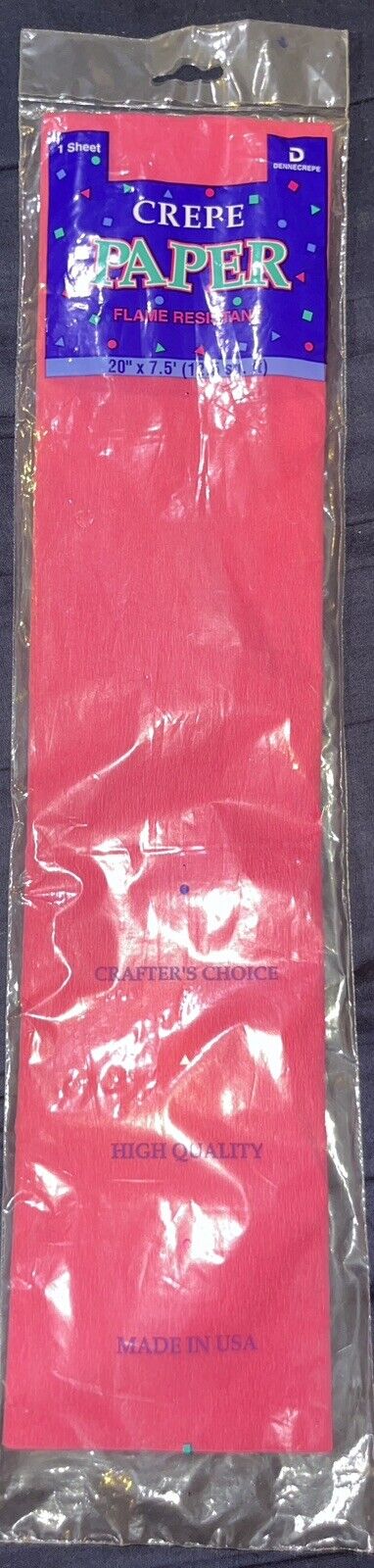 Dennecreoe. Crepe Paper Pink 20” X 7.5”