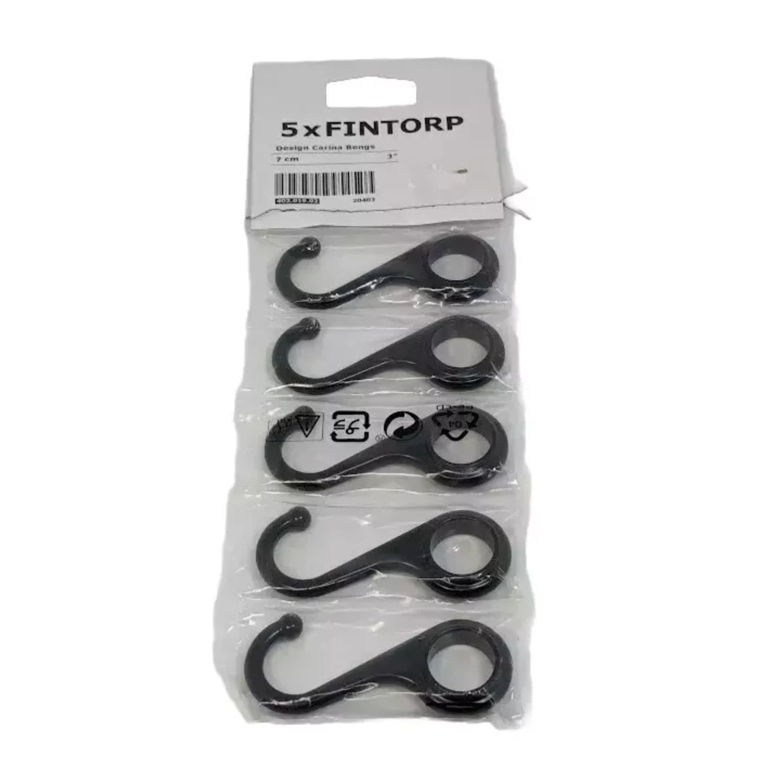 IKEA - 5x FINTORP Design Carina Bengs 7cm/3" 402.019.02 Hooks/Hangers