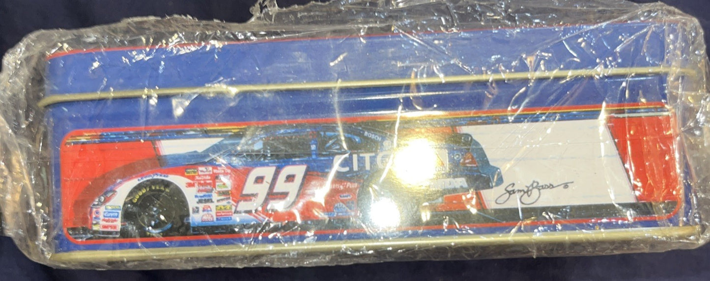 Sam Bass Collector's NASCAR Series Race Tin Box Jeff Burton #99 Auto Car Racing