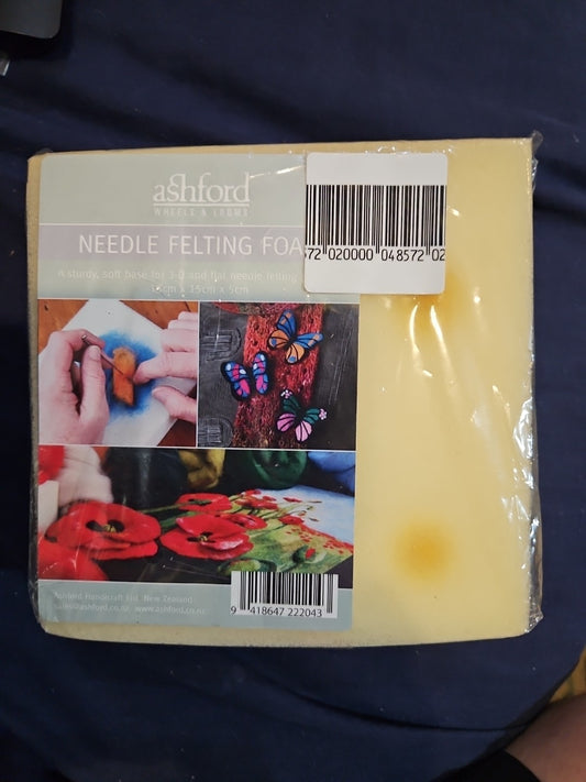 Ashford Wheels & Looms Brand Needle Felting Foam 6 x 6 x 2 Inch Block