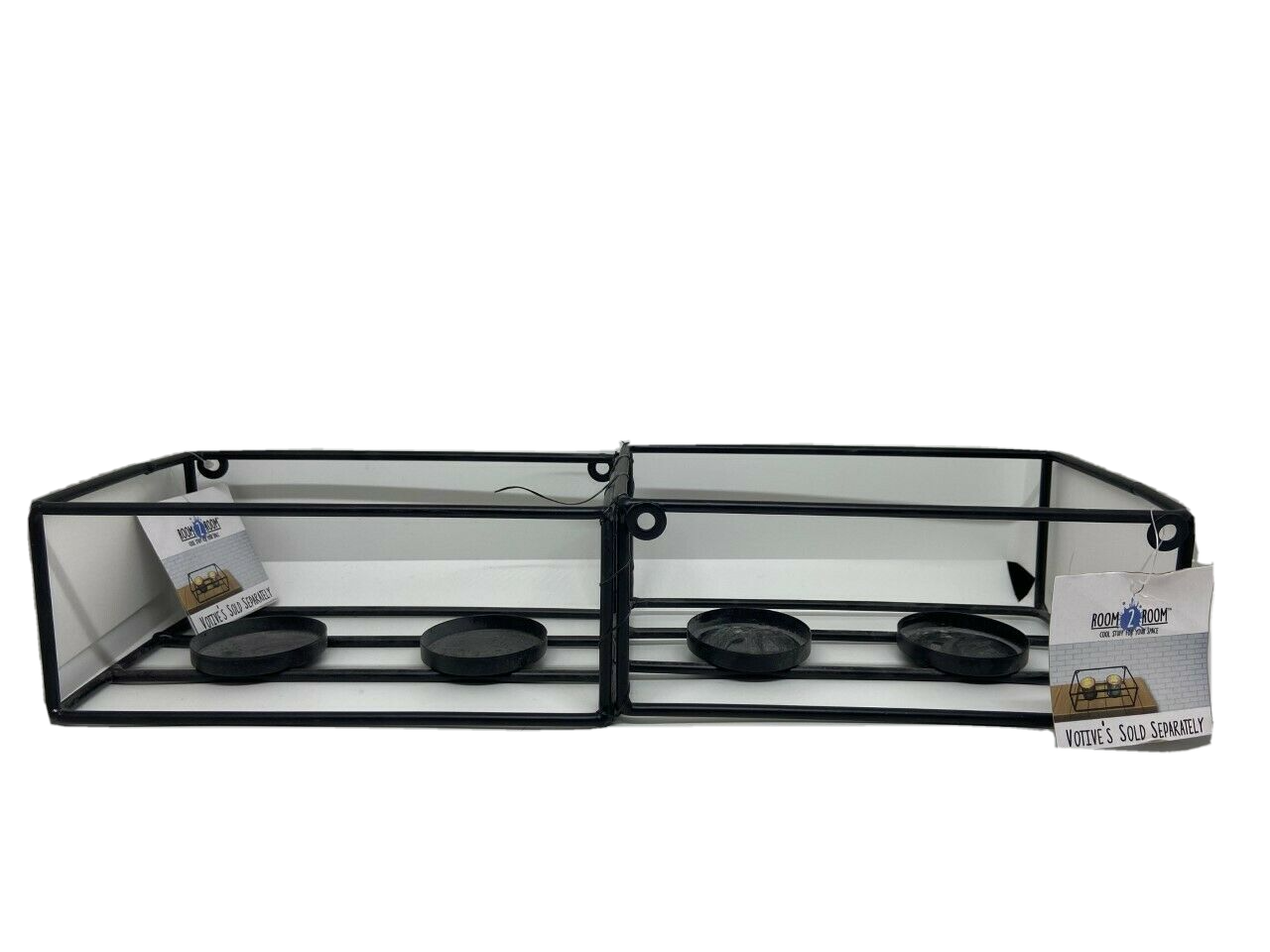 7.25" x 5" x 4" Square Metal 2 x 2" Diameter Votive Holder (Quantity = 2)