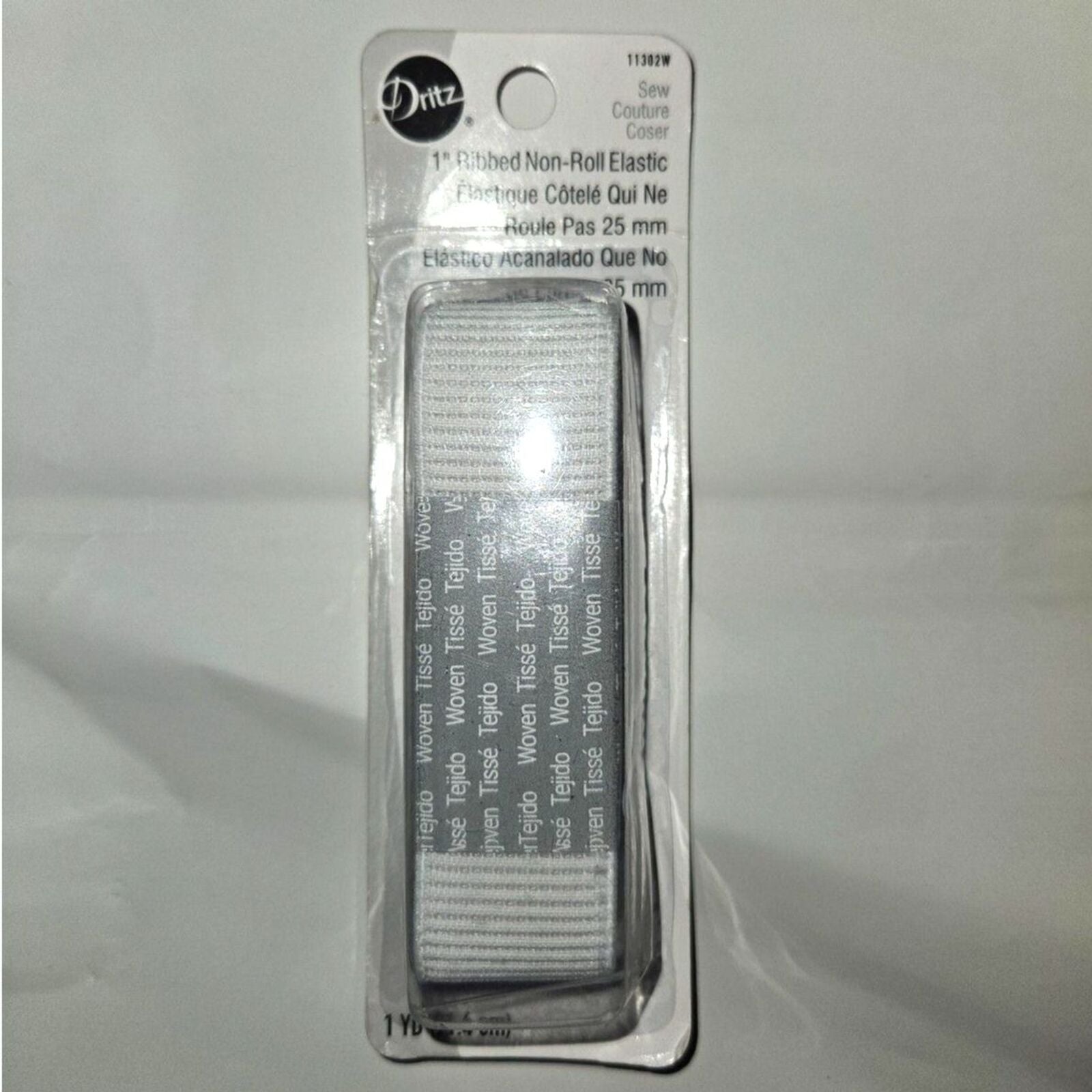 Dritz 1" x 1 Yard Ribbed Non-Roll Elastic - Brand New - White